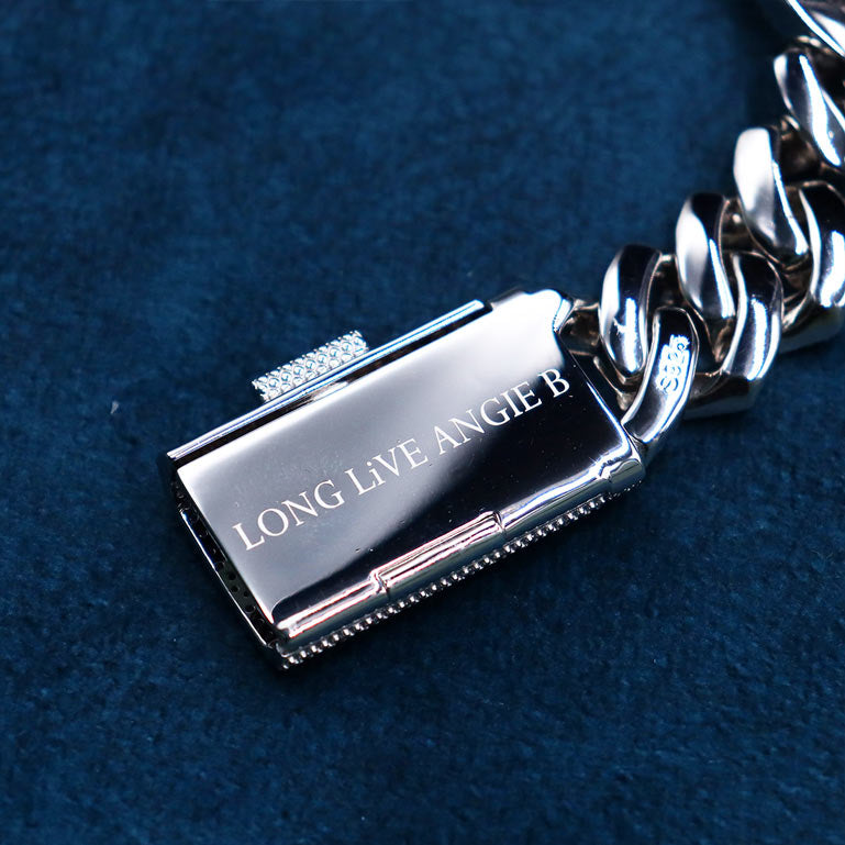 custom clasp 4 row 20mm moissanite cuban link chain engraving