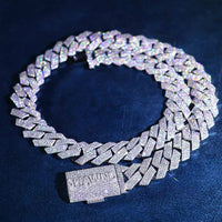 custom clasp 4 row 20mm moissanite cuban link chain