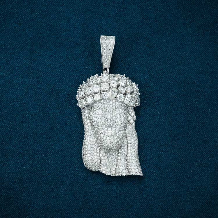 14k white gold moissanite dog tag pendant 925 sterling silver back