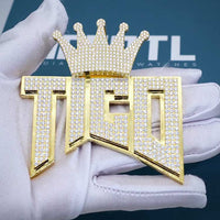 925 silver custom moissanite name pendant tico 14k yellow gold