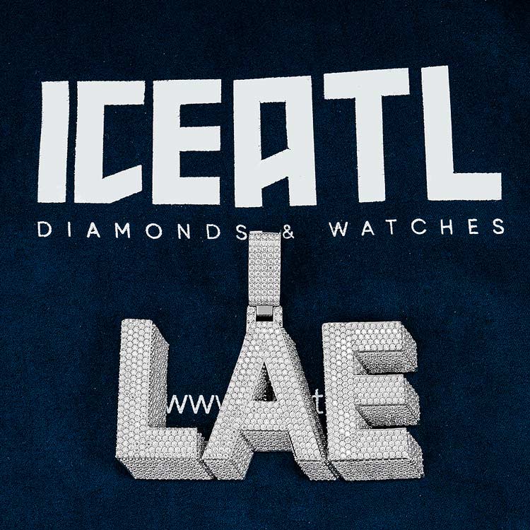 925 silver mens 3d moissanite custom name pendant iceatl 10k white gold