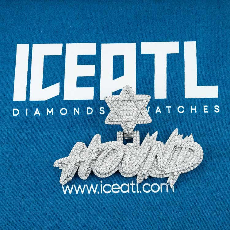 925 silver moissanite custom pendant 14k white gold iceatl