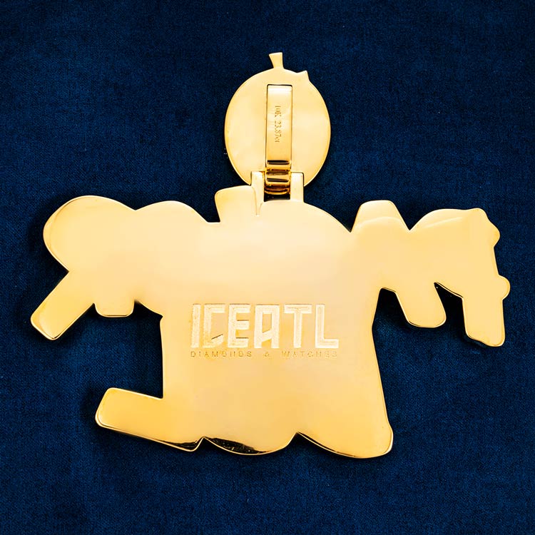 back mens 925 silver custom moissanite name pendant 14k two tone iceatl