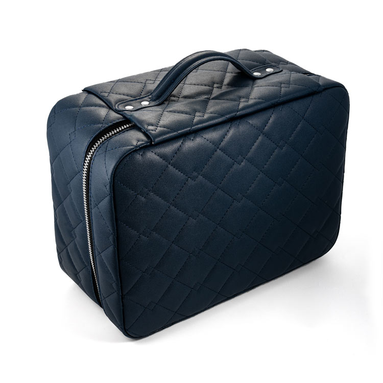 iceatl leather custom jewelry box package back navy blue