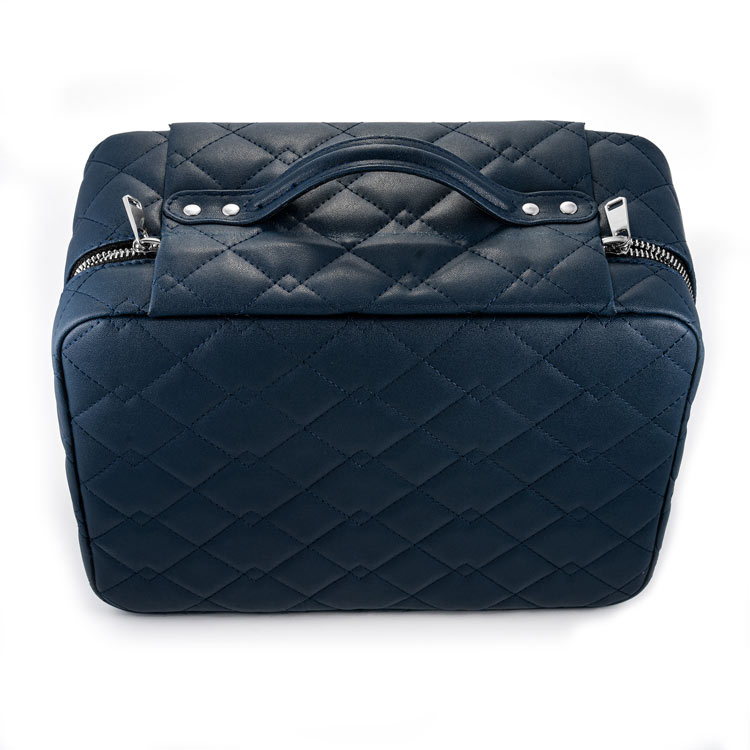 iceatl leather custom jewelry box package side navy blue