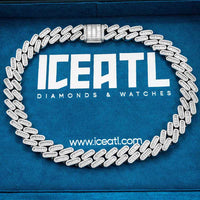mens 18mm vvs moissanite baguette miami cuban link chain necklace 925 silver 14k white gold iceatl
