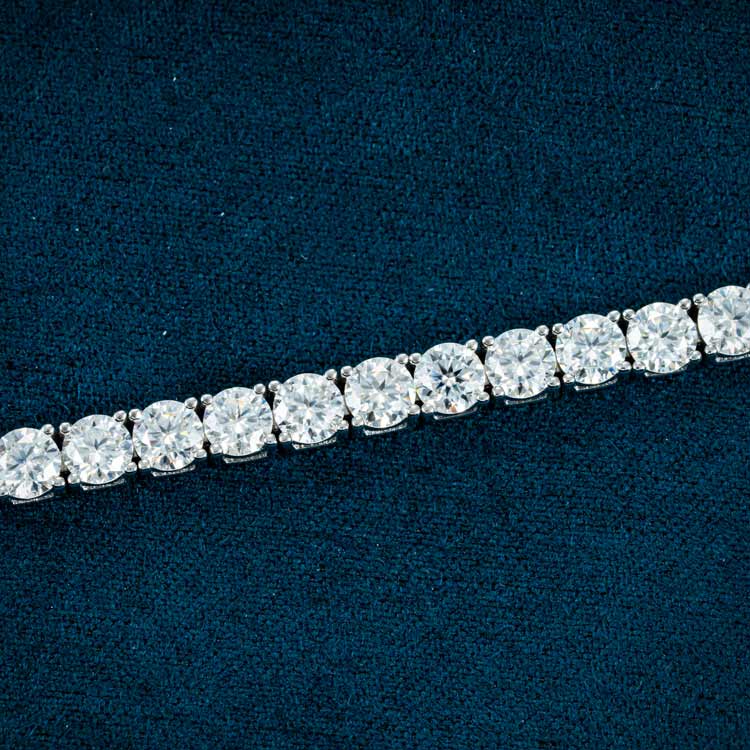 mens 925 sterling silver 4mm moissanite tennis bracelet 14k white gold