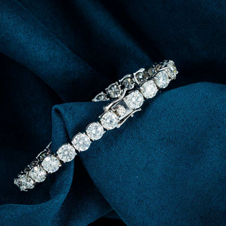 mens 925 sterling silver 6mm vvs moissanite tennis bracelet 14k white gold iceatl
