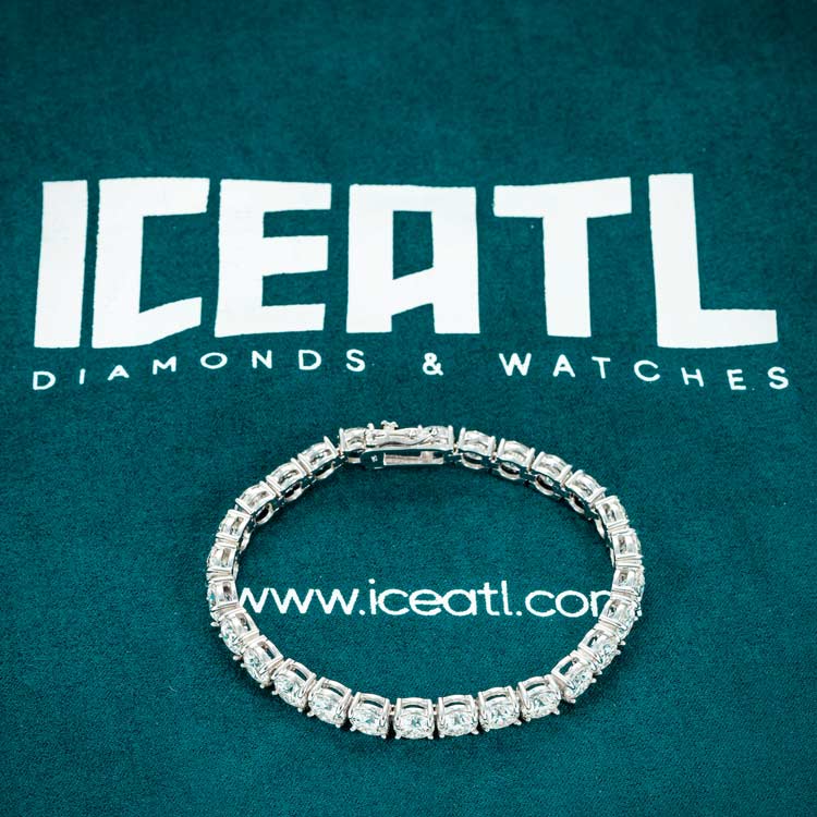 mens 925 sterling silver 6mm vvs moissanite tennis bracelet 14k white gold real