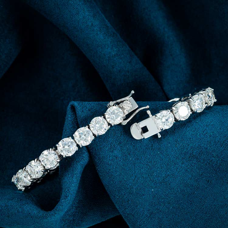 mens 925 sterling silver 6mm vvs moissanite tennis bracelet 14k white gold white gold