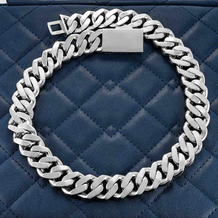 925 silver moissanite cuban link chain