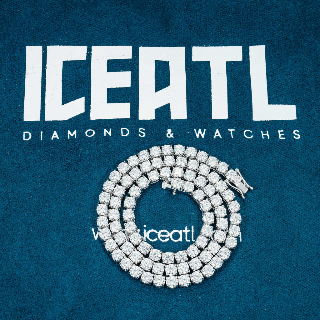 iceatl mens hip hop diamond tennis necklace chain jewelry white gold