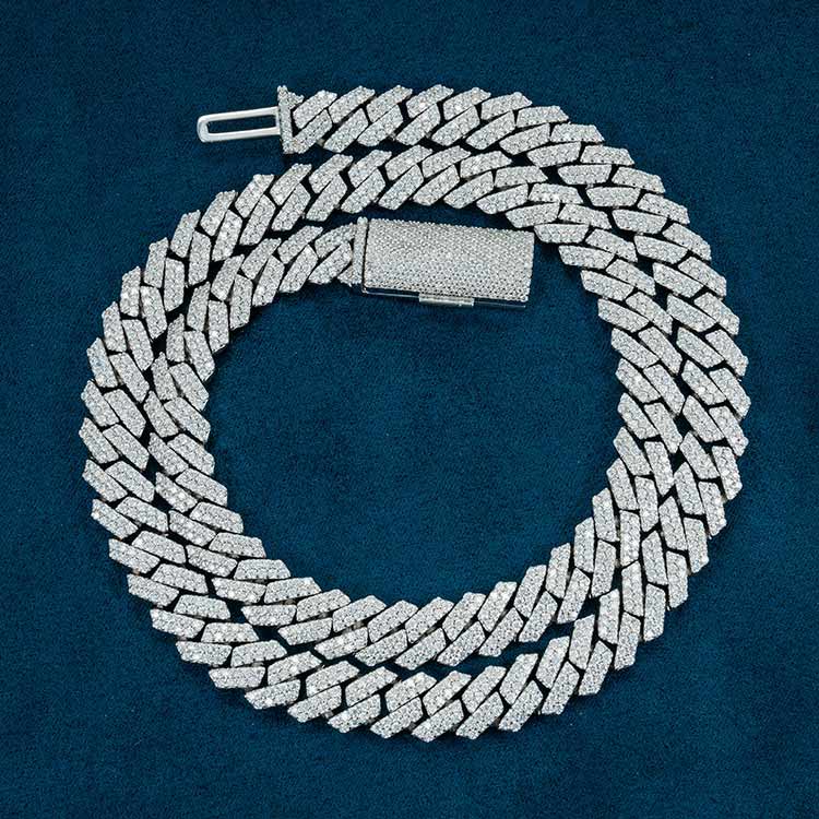 925 silver mens 10mm vvs moissanite miami cuban link chain necklace 14k white gold iceatl
