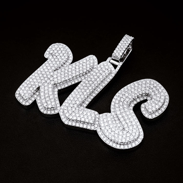 Large Moissanite Letter Pendant Large Moissanite Letter Pendant
