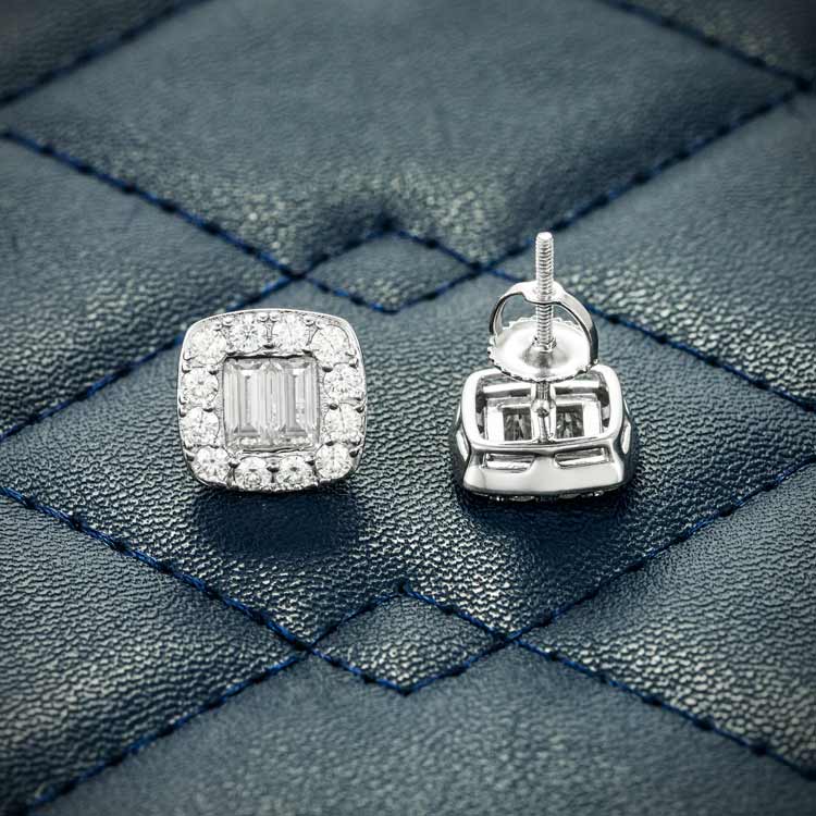 Mens Hip Hop Small Sterling Silver Square Ice Out India  Ubuy