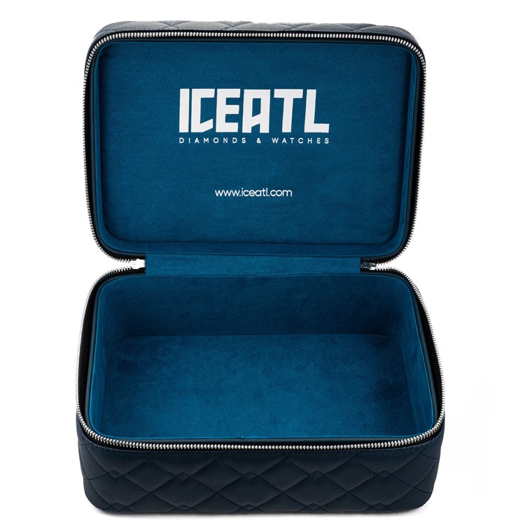 iceatl leather custom jewelry box package leather navy blue