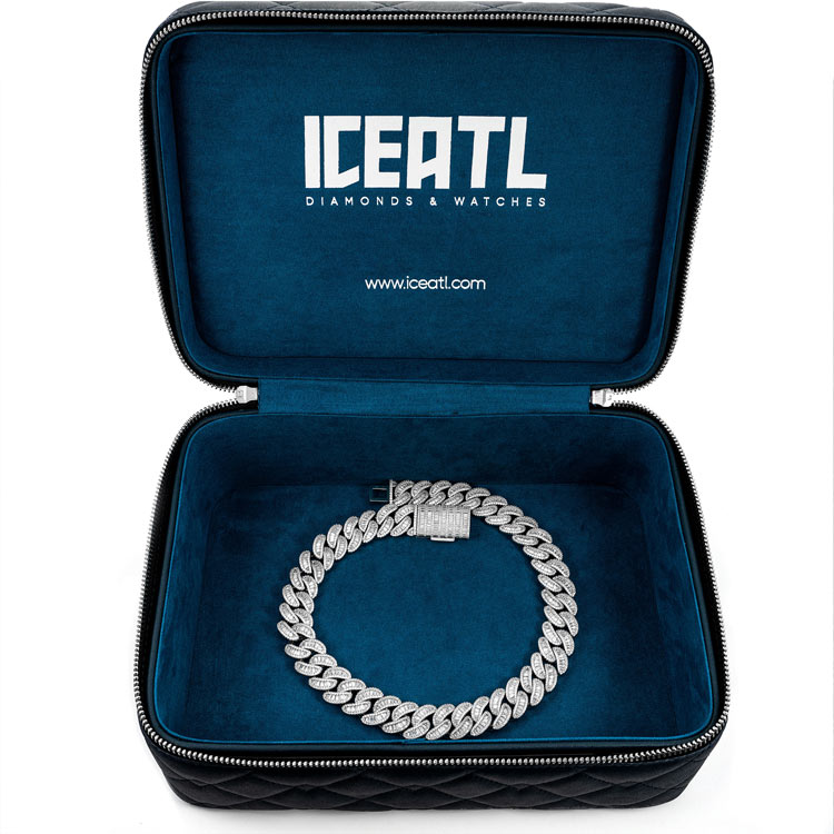 mens 20mm moissanite baguette miami cuban link chain necklace 925 silver white gold iceatl box