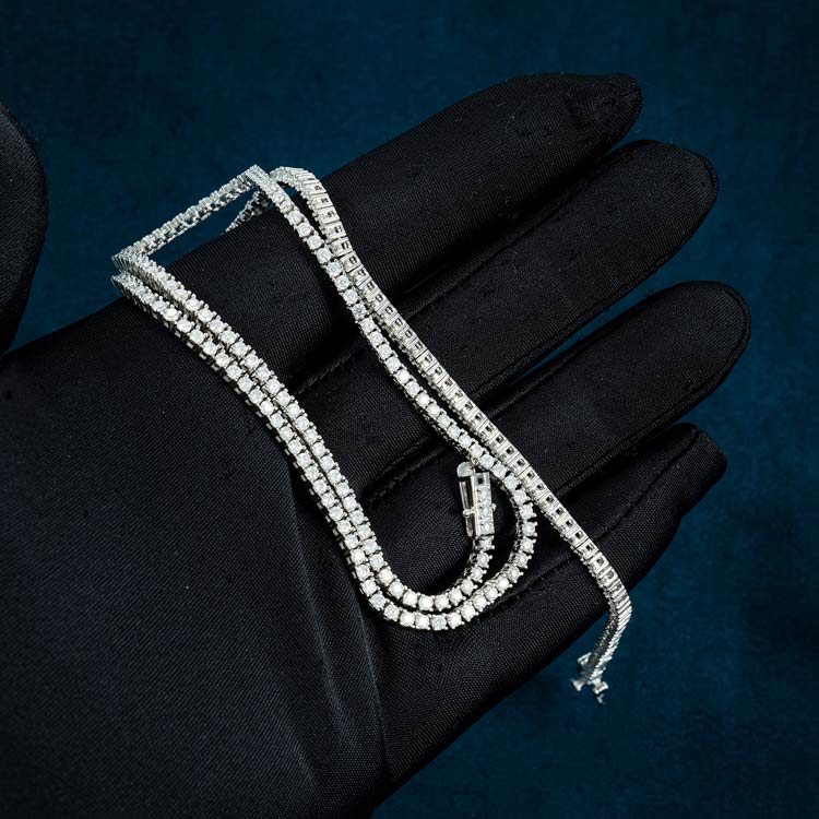 Mens tennis chain made with 9.5 OH purchases moissanites on white gold