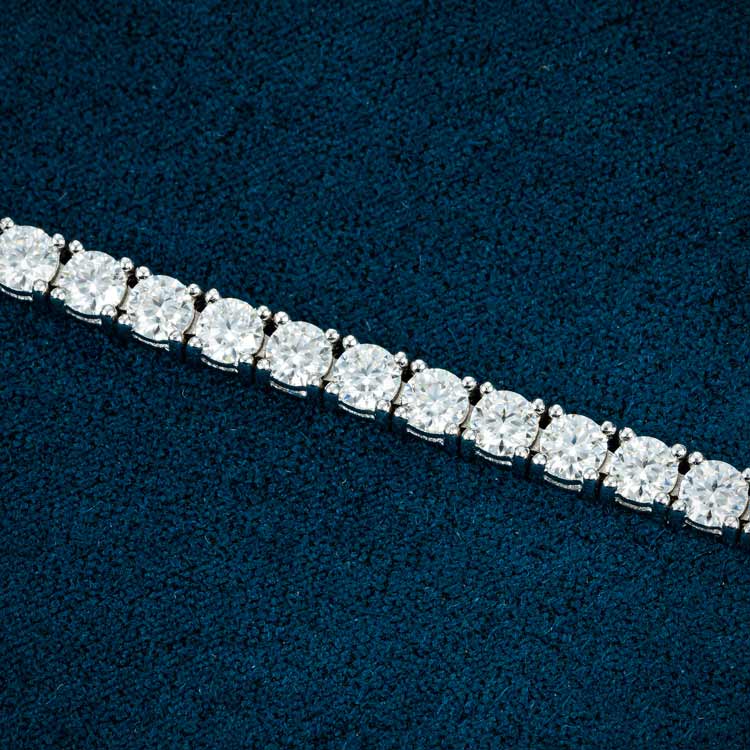 mens 925 sterling silver 3mm moissanite tennis bracelet 14k white gold