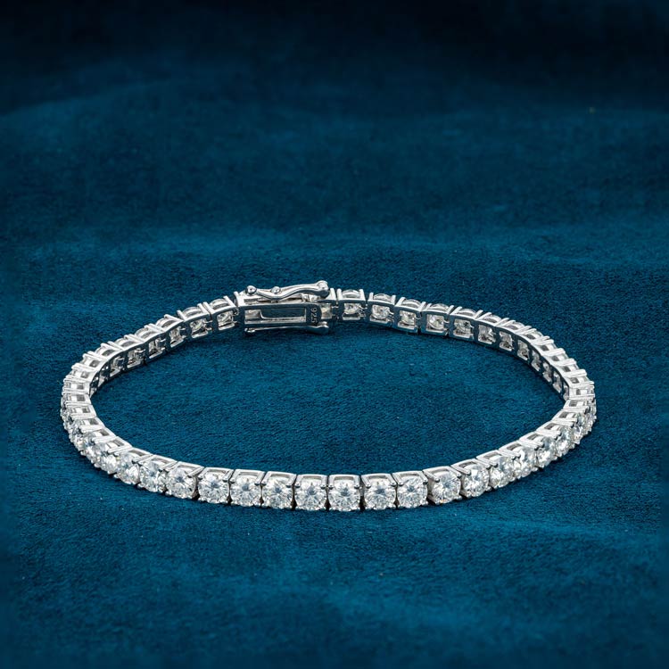 Moissanite Tennis Bracelet Mens cheapest & Womens Real 925 Sterling Silver 4mm