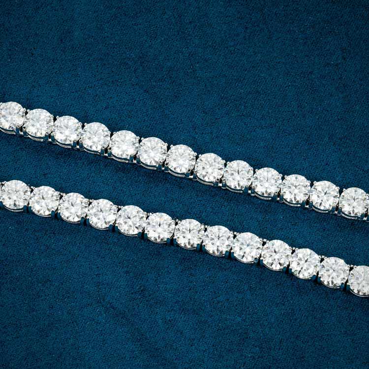 mens 925 sterling silver 6mm moissanite tennis chain necklace 14k white gold round
