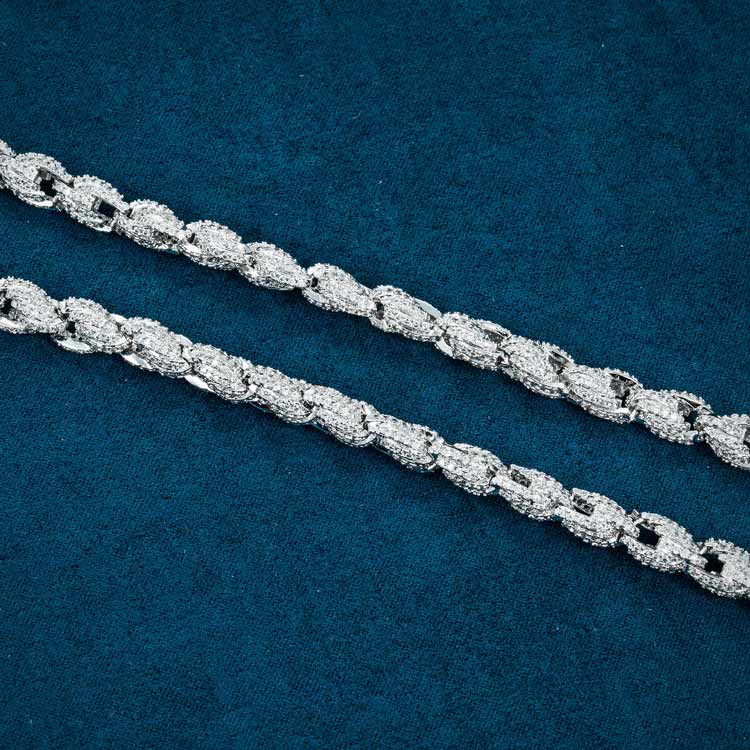 mens 925 sterling silver 7mm moissanite rope chain necklace 14k white gold iceatl